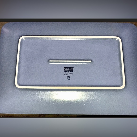 Discontinued Dinera Gray Fargrik IKEA of SWEDEN Rectangular Dinner Plate - Picture 6 of 9